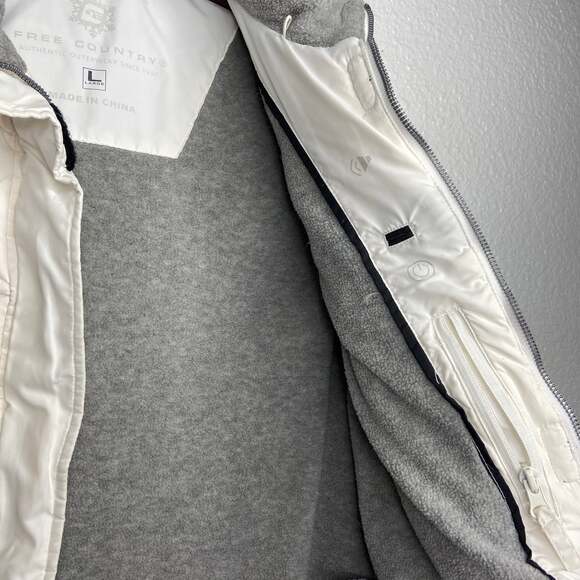 Free Country White Fleece Lined Down Puffer Vest - Picture 4 of 6